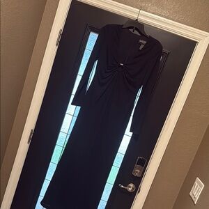 Jessica Howard Black Cowl Neck Long Sleeve Gown